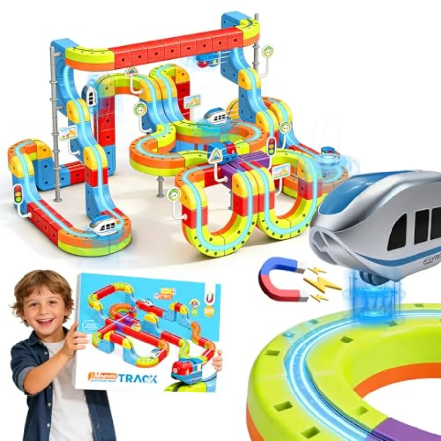 ' 3D Infinity Cube Track Magnetic Electric Train Set, ABS Plastic, Red and Blue, Educational STEM Toy for Ages 3-8, 141 Pcs wit
' 3D Infinity Cube Track Magnetic Electric Train Set, ABS Plastic, Red and Blue, Educational STEM Toy for Ages 3-8, 141 Pcs wit