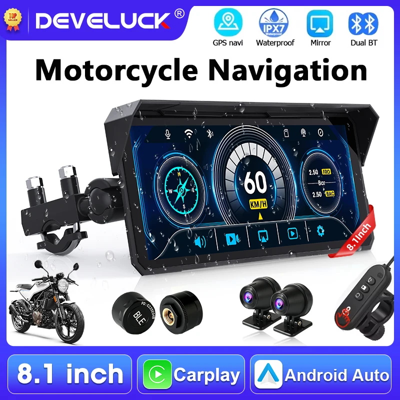 8.1" Motorcycle Navigation GPS Carplay Screen WIFI Android Auto IPX7 Waterproof Dual Bluetooth TPMS Moto Accessories Monitor
8.1" Motorcycle Navigation GPS Carplay Screen WIFI Android Auto IPX7 Waterproof Dual Bluetooth TPMS Moto Accessories Monitor