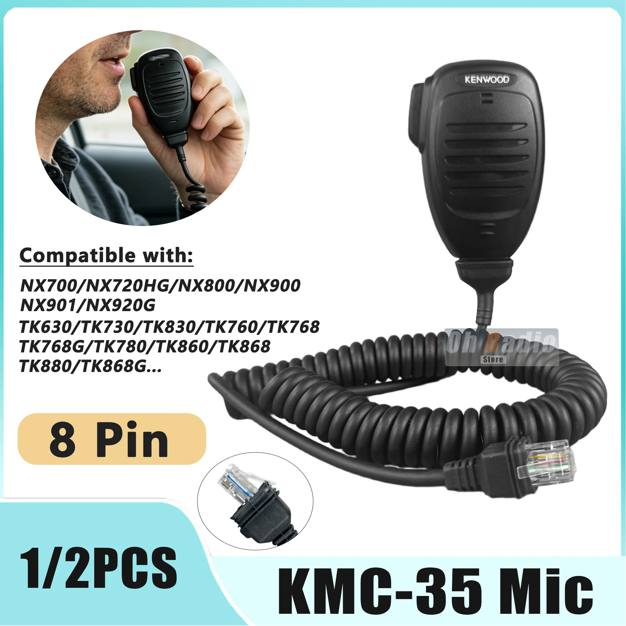 KMC-35 Handheld Microphone RJ45 8pin Car Radio Speaker Mic Compatiable with Kenwood TK630 TK730 TK7360 TK8160 NX700 NX800 NX-820
KMC-35 Handheld Microphone RJ45 8pin Car Radio Speaker Mic Compatiable with Kenwood TK630 TK730 TK7360 TK8160 NX700 NX800 NX-820