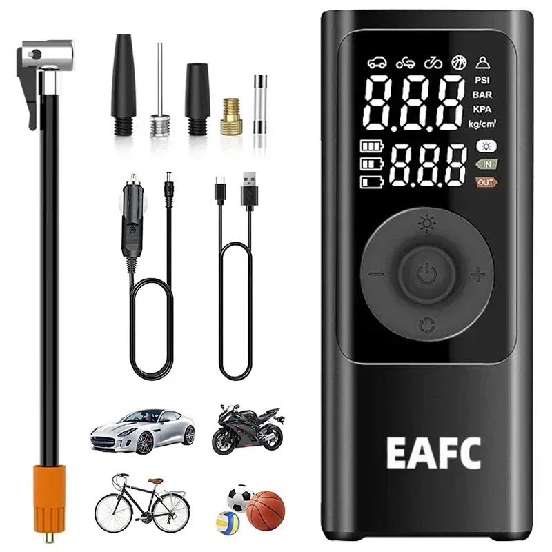 Wireless Car Air Compressor Electric Tire Inflator Pump Dual Digital Display for Motorcycle Bicycle Boat AUTO Tyre Balls
Wireless Car Air Compressor Electric Tire Inflator Pump Dual Digital Display for Motorcycle Bicycle Boat AUTO Tyre Balls
