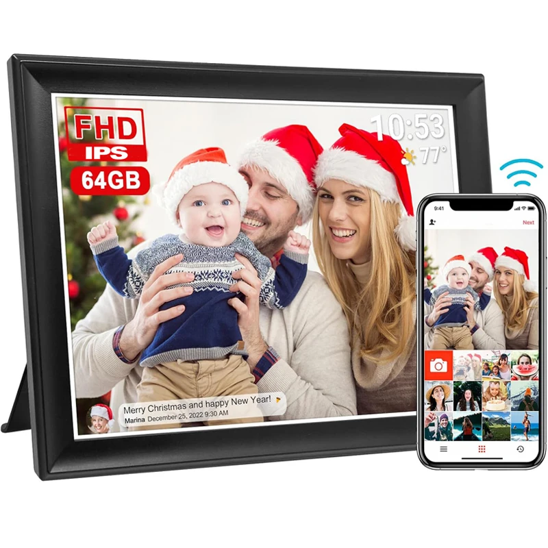 Digital Picture Frame 10.1 Inch 64GB Smart WiFi digital photo frame with 1280x800 IPS HD Touch Screen via Frameo App
Digital Picture Frame 10.1 Inch 64GB Smart WiFi digital photo frame with 1280x800 IPS HD Touch Screen via Frameo App