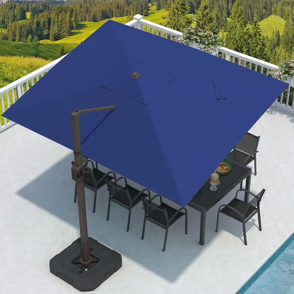 9' x 12' Large Cantilever Patio Umbrella with Base, 7ft Adjustable, 360° Rotation, Navy Blue for Outdoor Deck, Pool, Garden, Bac
9' x 12' Large Cantilever Patio Umbrella with Base, 7ft Adjustable, 360° Rotation, Navy Blue for Outdoor Deck, Pool, Garden, Bac
