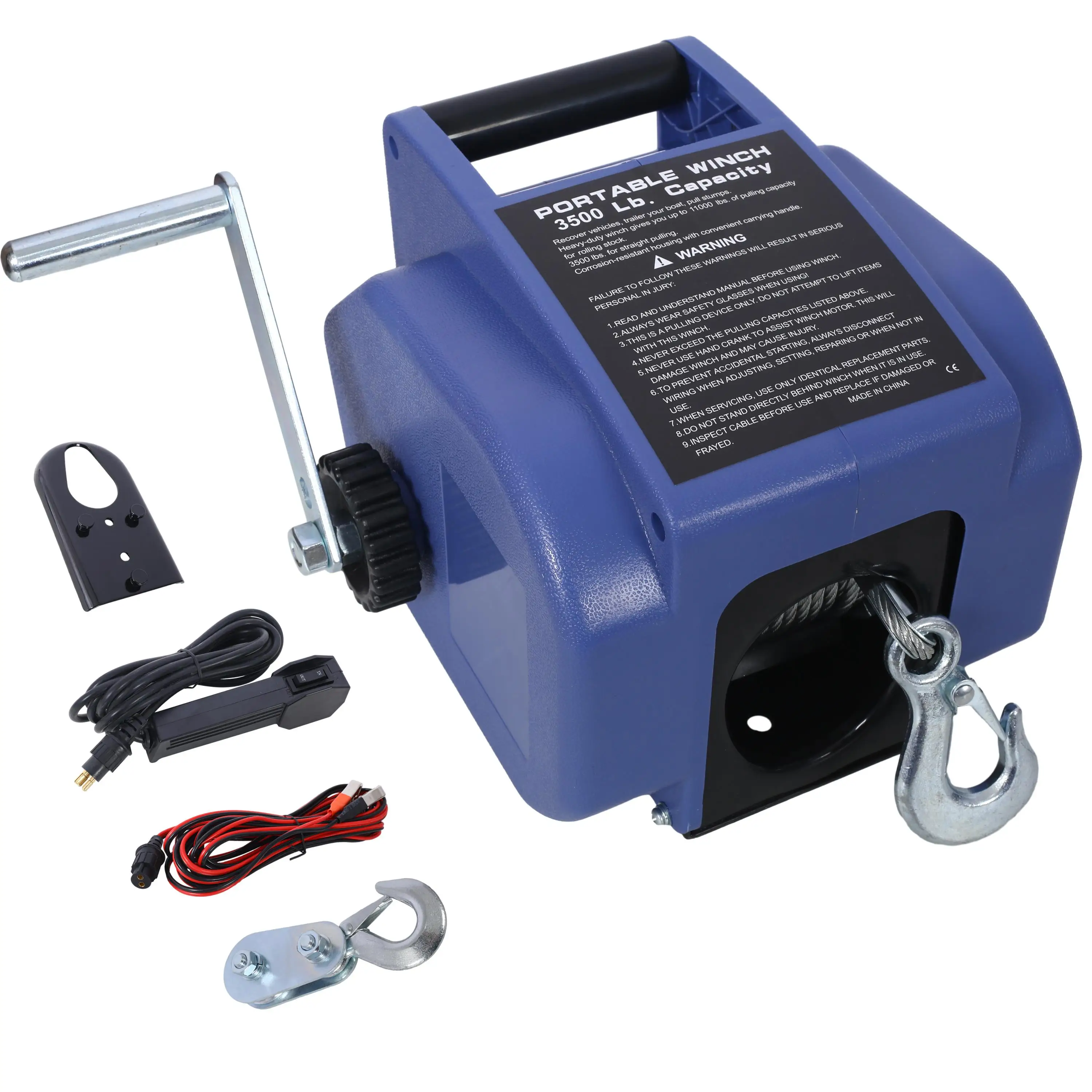 12v Trailer Winch,Reversible Electric Winch, for boats up to 6000 lbs.Galvanized Wire Rope,with extra pulley hook,power in and
12v Trailer Winch,Reversible Electric Winch, for boats up to 6000 lbs.Galvanized Wire Rope,with extra pulley hook,power in and