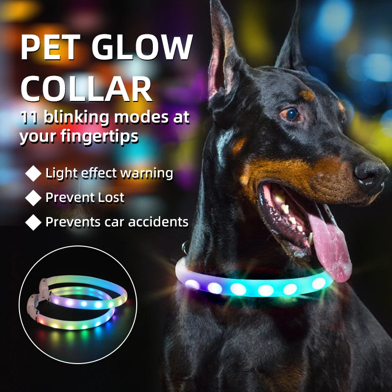 Pet Light Up Collar USB Rechargeable Light Up Collar LED Light Up Dog Collar 11 Flashing Modes Adjustable Soft Silicone Collar
Pet Light Up Collar USB Rechargeable Light Up Collar LED Light Up Dog Collar 11 Flashing Modes Adjustable Soft Silicone Collar