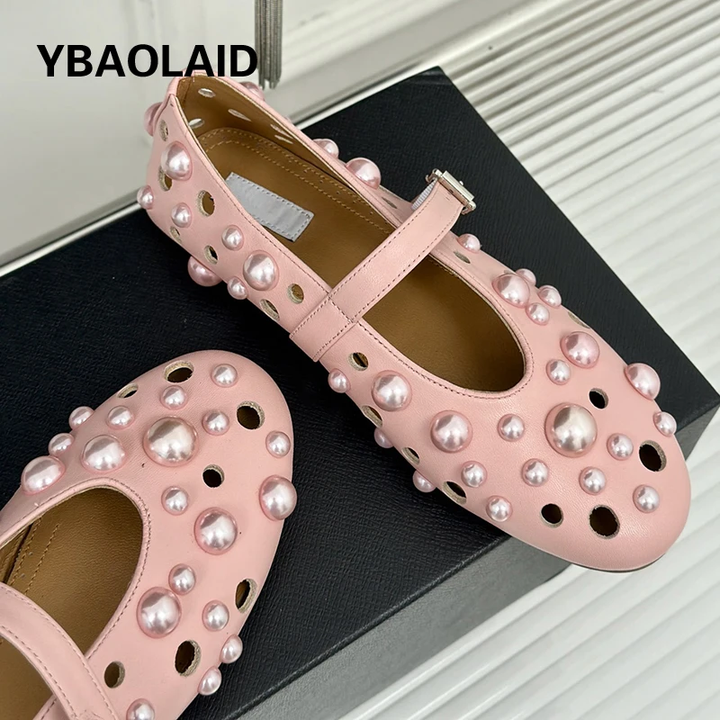 Genuine Leather Solid Women Single Shoes Metal Decoration Hollow Out Breathable Ballet Flats Shoes Buckle Strap Mary Jane Shoes
Genuine Leather Solid Women Single Shoes Metal Decoration Hollow Out Breathable Ballet Flats Shoes Buckle Strap Mary Jane Shoes