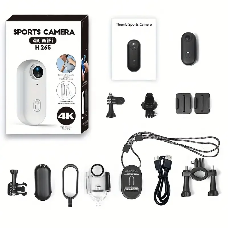 4K Thumb Action Camera, HD Sports Camera, Digital Image Stabilization, Automatic Exposure, 800mAh Battery, Rechargeable Lithium
4K Thumb Action Camera, HD Sports Camera, Digital Image Stabilization, Automatic Exposure, 800mAh Battery, Rechargeable Lithium