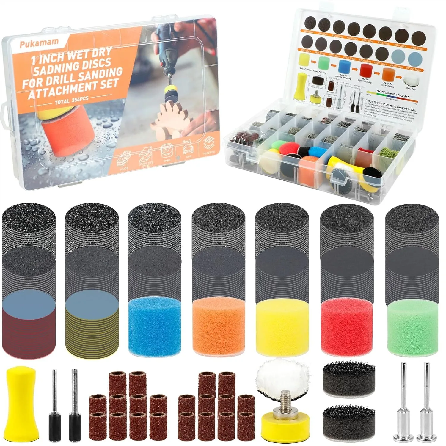 Wet Dry Sanding Discs for Rotary Tools, 354 PCS 1 Inch Hook and Loop Grit 60-10000, Durable and Versatile
Wet Dry Sanding Discs for Rotary Tools, 354 PCS 1 Inch Hook and Loop Grit 60-10000, Durable and Versatile