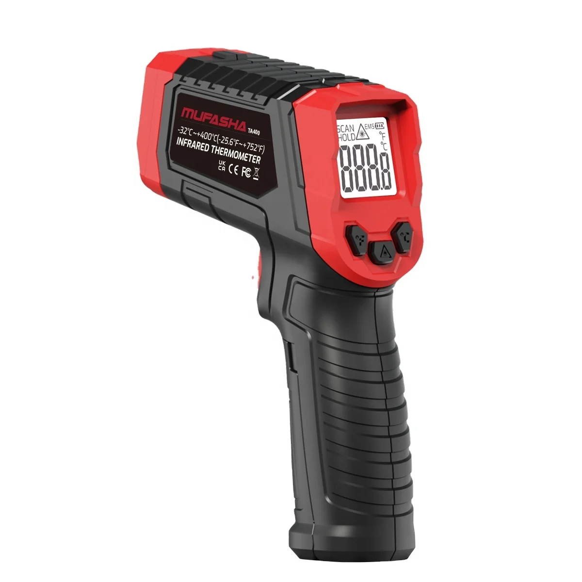 MUFASHA-32 ~ 400 по Цельсию, лазерная промышленная сигнализация, цифровой термометр, высокотемпературный бесконтактный пистолет, инфракрасный термометр
MUFASHA-32 ~ 400 по Цельсию, лазерная промышленная сигнализация, цифровой термометр, высокотемпературный бесконтактный пистолет, инфракрасный термометр