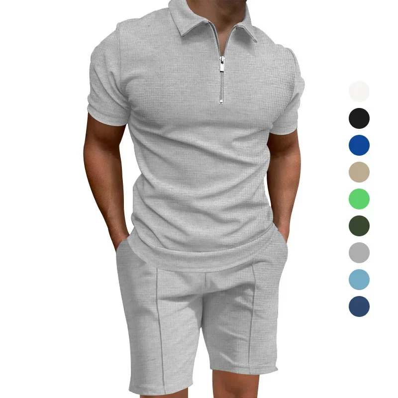 Summer Men's Polo Shirt Set Solid Color Waffle Short Sleeve Slim Fit Lapel T-Shirt Casual Men's
Summer Men's Polo Shirt Set Solid Color Waffle Short Sleeve Slim Fit Lapel T-Shirt Casual Men's