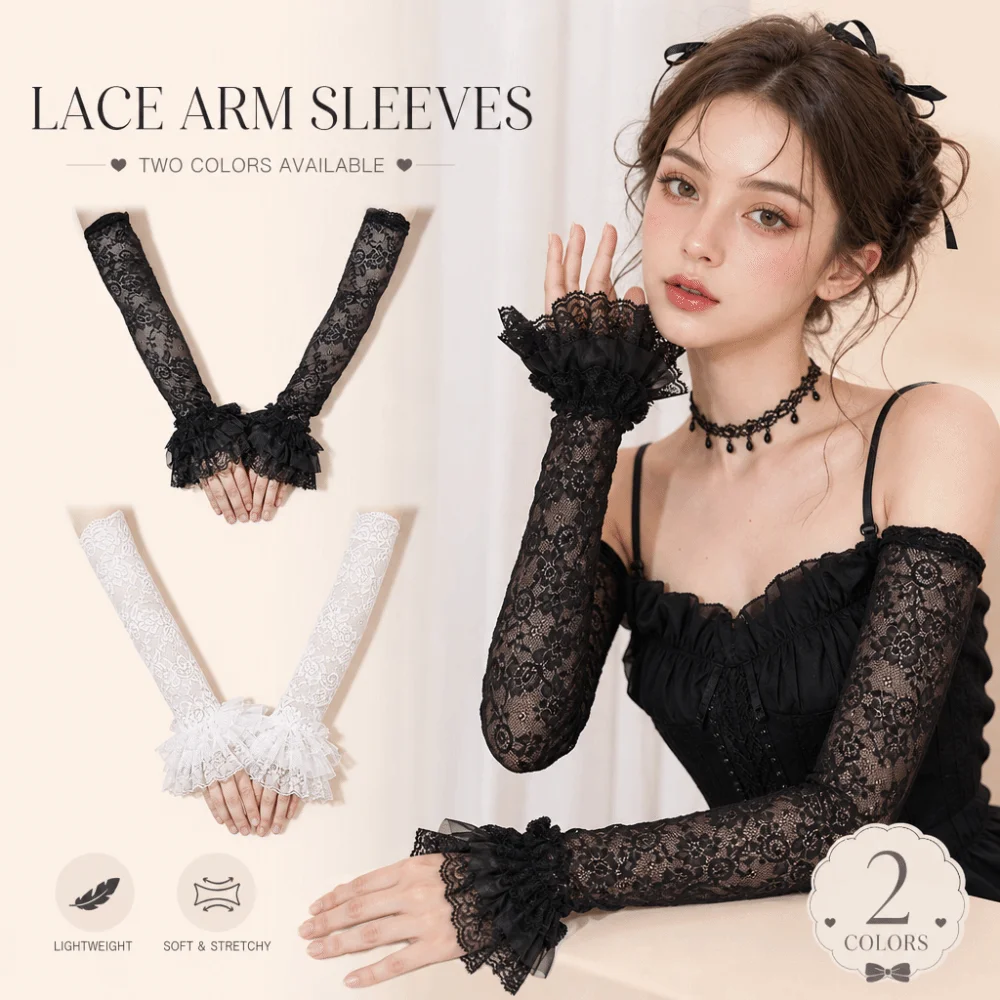 Fashion Ruffles Pleated Detachable Cuffs Double Layer Long Lace Arm Cover Sun Protection Hollow Out Wrist Cuffs Spring Autumn
Fashion Ruffles Pleated Detachable Cuffs Double Layer Long Lace Arm Cover Sun Protection Hollow Out Wrist Cuffs Spring Autumn
