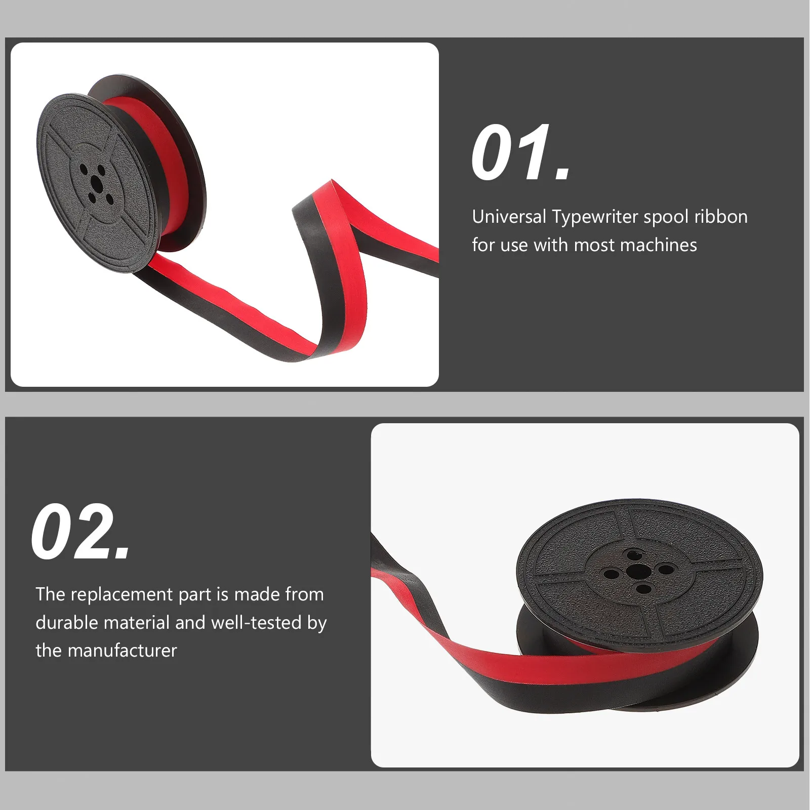 Universal Typewriter Ribbon Compatible with Most Machines Black and Red Ink Ribbon High-Density 66 Nylon Tape Base Long-Lasting
Universal Typewriter Ribbon Compatible with Most Machines Black and Red Ink Ribbon High-Density 66 Nylon Tape Base Long-Lasting