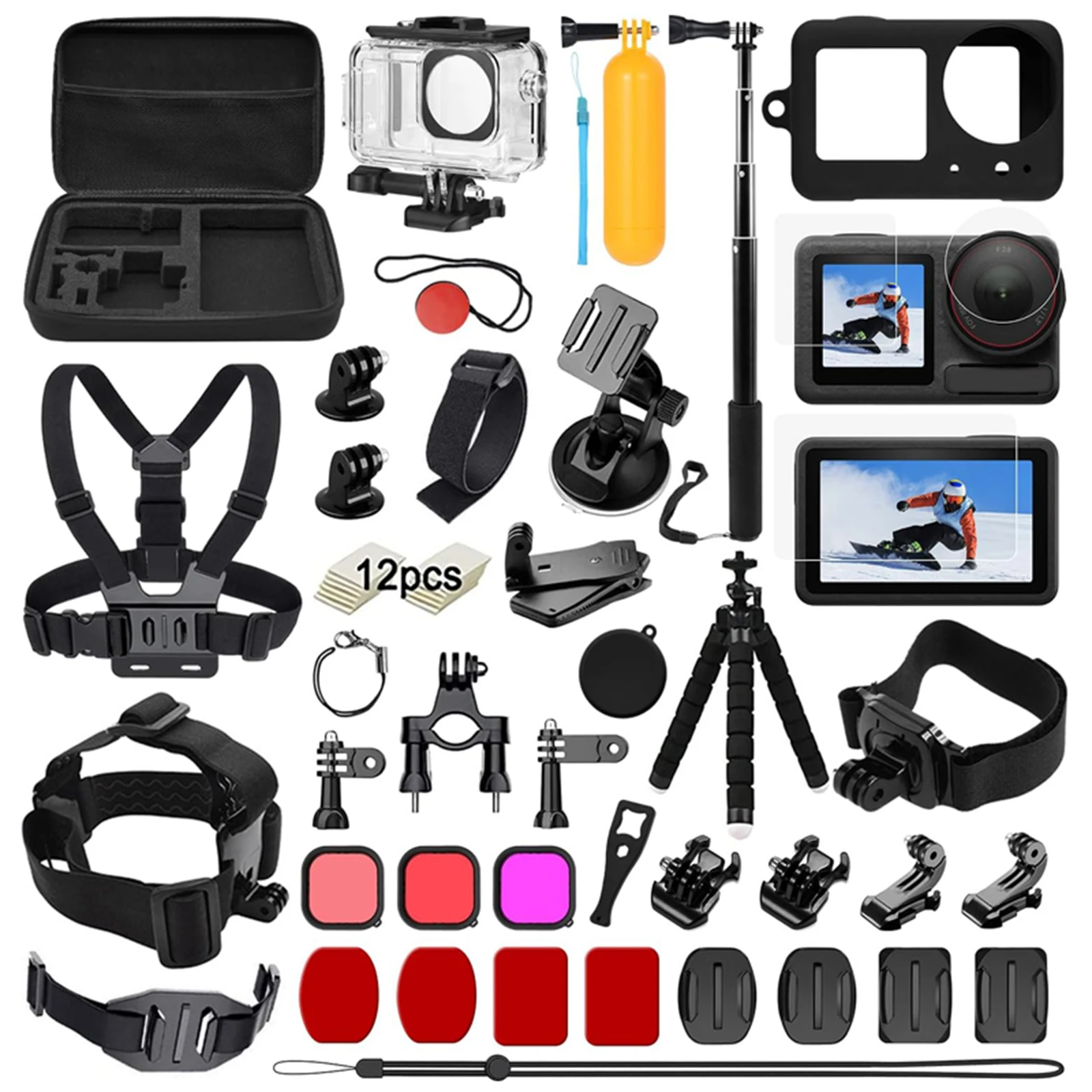 55 in 1 Action Camera Accessories Kit for DJI Osmo Action 5pro/4/3 Sports Camera Kit Suction Cup Selfie Stick Tripod Camera Kit
55 in 1 Action Camera Accessories Kit for DJI Osmo Action 5pro/4/3 Sports Camera Kit Suction Cup Selfie Stick Tripod Camera Kit