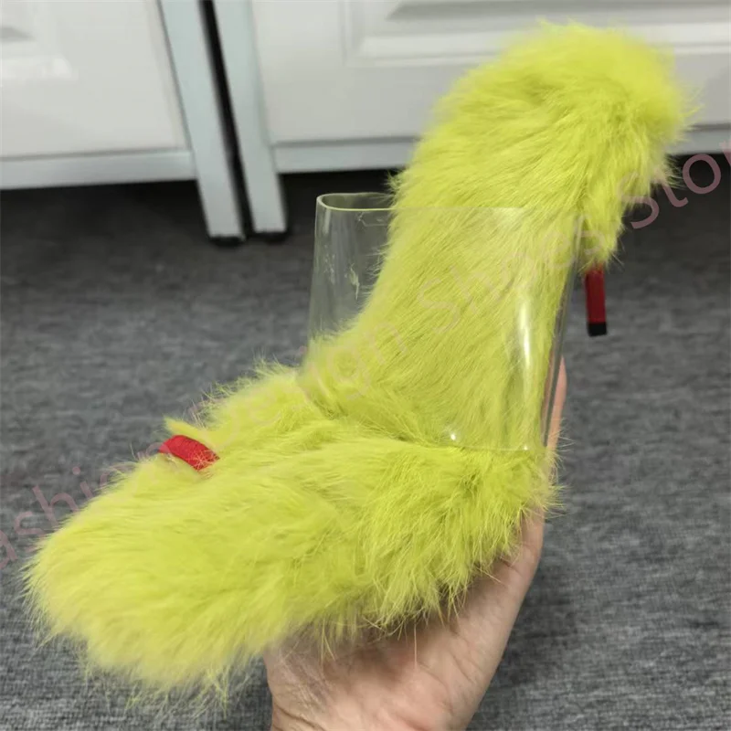 Желтые меховые шлепанцы, женские сандалии на шпильке, длинные плюшевые слипоны на прозрачном ПВХ, женские тапочки, пикантная обувь для вечеринок
Желтые меховые шлепанцы, женские сандалии на шпильке, длинные плюшевые слипоны на прозрачном ПВХ, женские тапочки, пикантная обувь для вечеринок