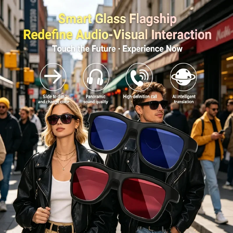 Trendy Bluetooth Touch Dimming Glasses AI Smart Glasses Multifunction Electrochromic Glasses AI Intelligent Translation HD call
Trendy Bluetooth Touch Dimming Glasses AI Smart Glasses Multifunction Electrochromic Glasses AI Intelligent Translation HD call
