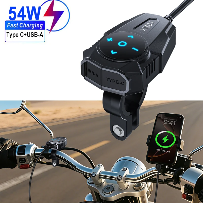 Motorcycle USB Charger 24W USB-A 30W Type C Fast Charger IP67 Waterproof Handlebar Mounting Bracket Digital Phone Charger
Motorcycle USB Charger 24W USB-A 30W Type C Fast Charger IP67 Waterproof Handlebar Mounting Bracket Digital Phone Charger