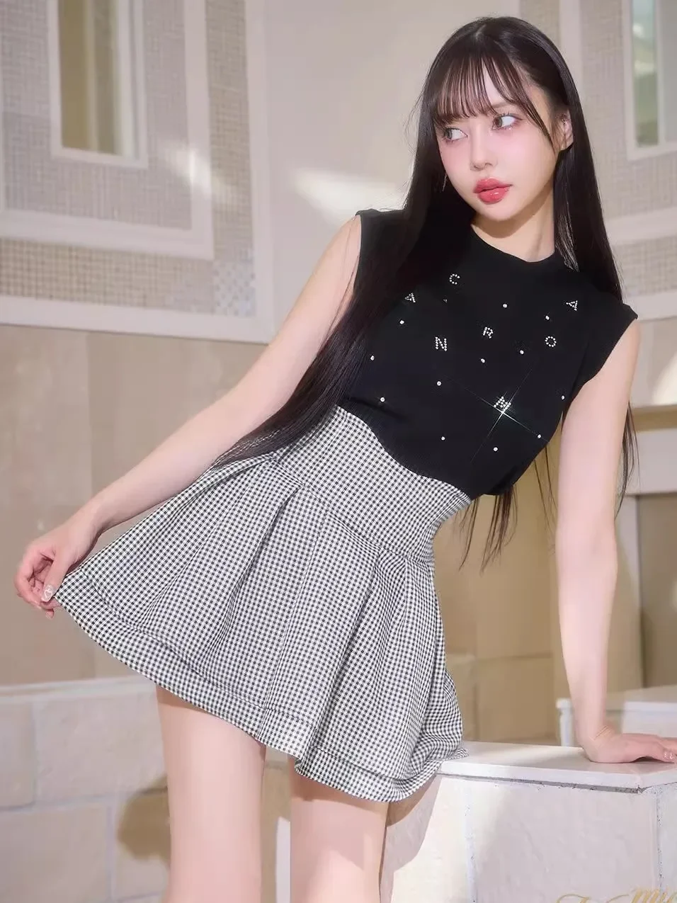 Spring and Summer New Versatile Slimming Short Skirts Popular Plaid Sweet Cute Girls High Waist Mini Skirt with Inner Shorts
Spring and Summer New Versatile Slimming Short Skirts Popular Plaid Sweet Cute Girls High Waist Mini Skirt with Inner Shorts