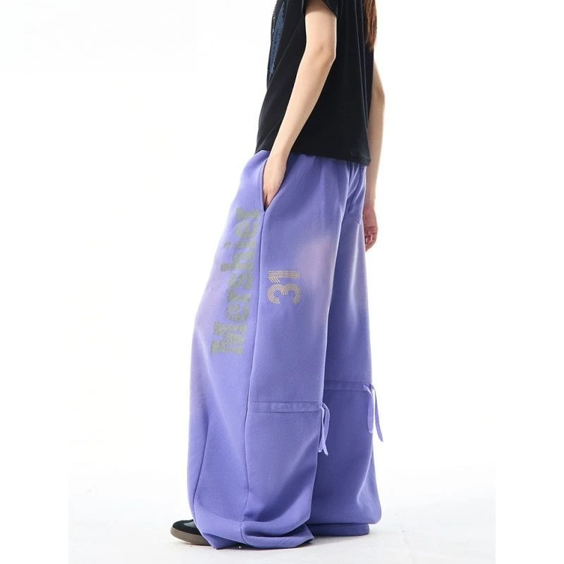  Брюки на шнурке, унисекс, новинка 2025, широкие брюки для бега с эластичной резинкой на талии и принтом, свободная спортивная одежда, брюки с заниженной промежностью
Брюки на шнурке, унисекс, новинка 2025, широкие брюки для бега с эластичной резинкой на талии и принтом, свободная спортивная одежда, брюки с заниженной промежностью 