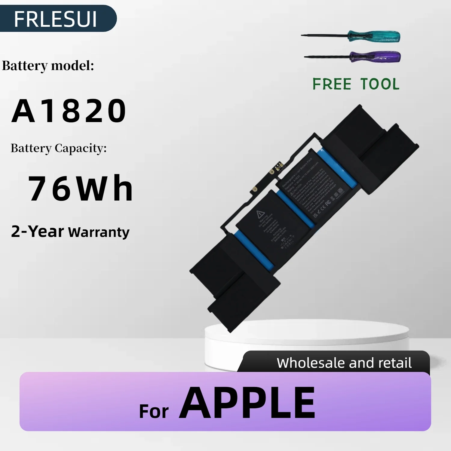 FRLESUI Direct A1820 76Wh Battery for MacBook Pro 15" (2016-2017) | Long-Lasting & Safe +2-Year Warranty
FRLESUI Direct A1820 76Wh Battery for MacBook Pro 15" (2016-2017) | Long-Lasting & Safe +2-Year Warranty