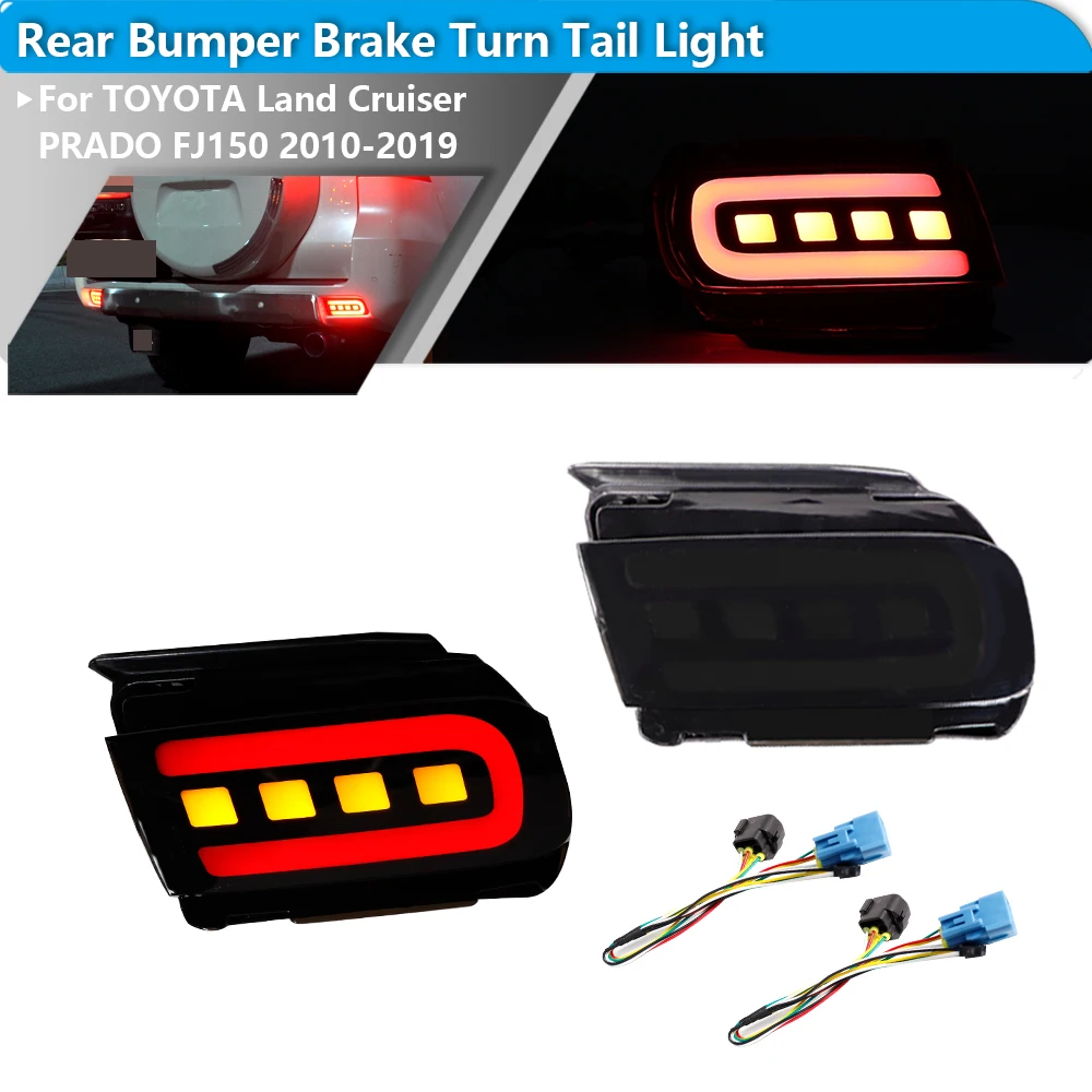 2pcs Rear Bumper Reflector Tail Brake Lights Dynamic Turn Signal For Toyota Land Cruiser Prado 150 LC150 FJ150 GRJ150 2010-2019
2pcs Rear Bumper Reflector Tail Brake Lights Dynamic Turn Signal For Toyota Land Cruiser Prado 150 LC150 FJ150 GRJ150 2010-2019