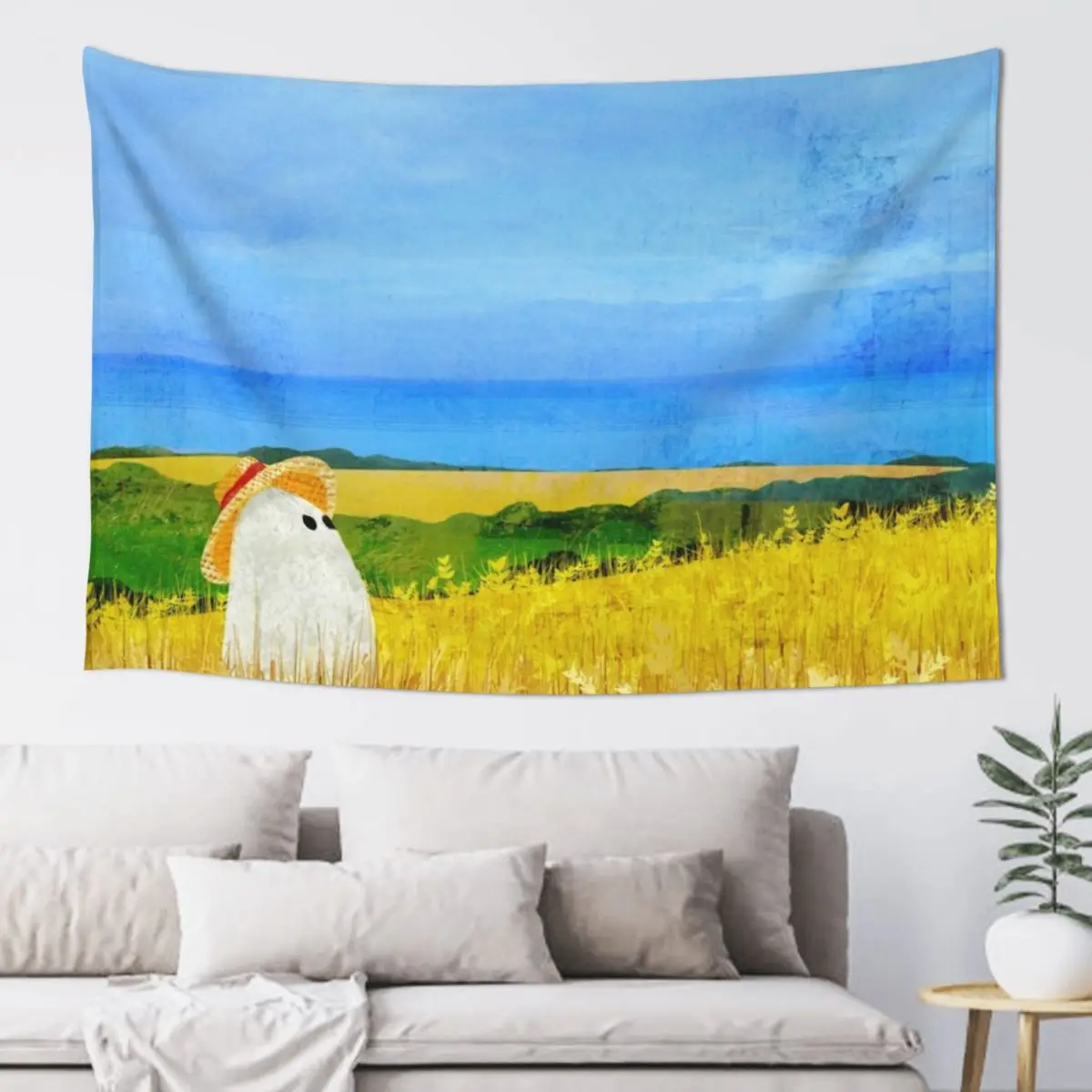 There's a Ghost in the Wheat Field Tapestry Outdoor Decoration Cute Decor Wall Deco Tapestry 
There's a Ghost in the Wheat Field Tapestry Outdoor Decoration Cute Decor Wall Deco Tapestry