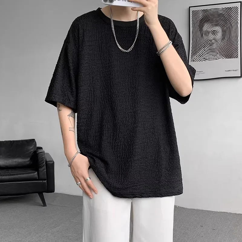 2026 Summer Solid Short-sleeved Casual T-shirt for Men Korean Fashion Harajuku Oversized Loose Men's T-shirt Tops Men Clothing
2026 Summer Solid Short-sleeved Casual T-shirt for Men Korean Fashion Harajuku Oversized Loose Men's T-shirt Tops Men Clothing