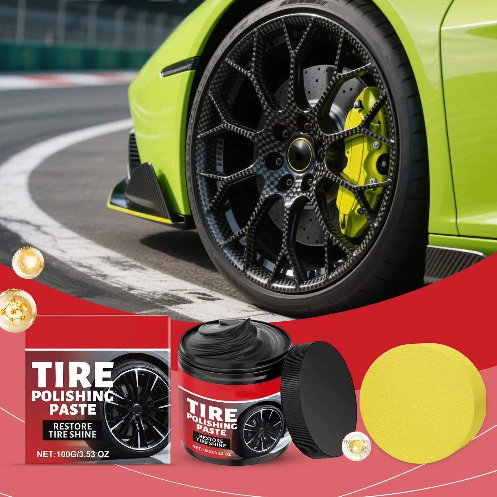 Vehicle Tire Cleaning Polishing Product 100g Car Tire Shine Car Tyre Dressing Paste for Trucks Sedans RVs SUV Collectors Dealers
Vehicle Tire Cleaning Polishing Product 100g Car Tire Shine Car Tyre Dressing Paste for Trucks Sedans RVs SUV Collectors Dealers
