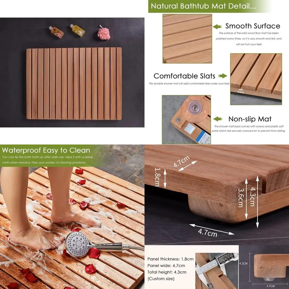 Большой напольный коврик для душа из тикового дерева с противоскользящими ножками и дренажным отверстием
Большой напольный коврик для душа из тикового дерева с противоскользящими ножками и дренажным отверстием