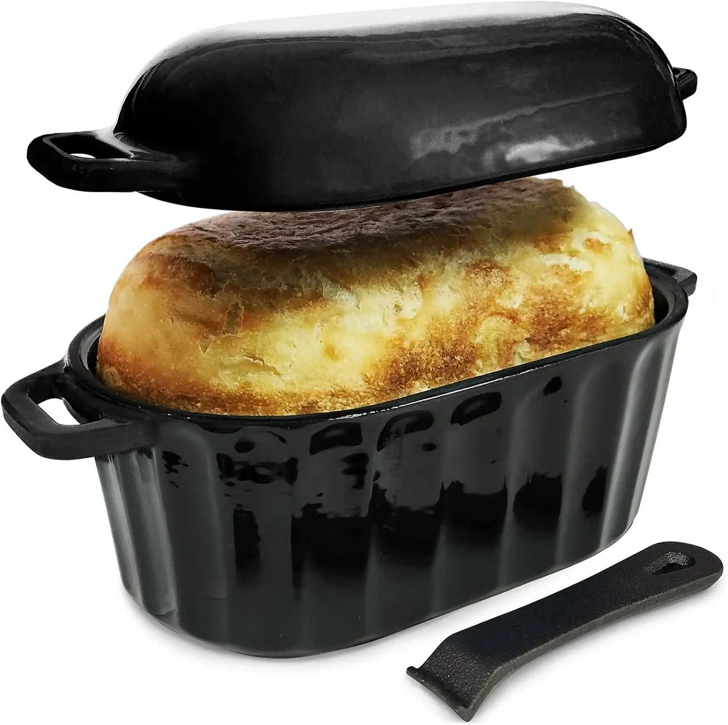 Dutch Oven Enameled Cast Iron Bread Pan with Lid Sourdough Loaf Pans for Baking Bread Large Heavy Oval Bread Dutch Oven with Mov
Dutch Oven Enameled Cast Iron Bread Pan with Lid Sourdough Loaf Pans for Baking Bread Large Heavy Oval Bread Dutch Oven with Mov