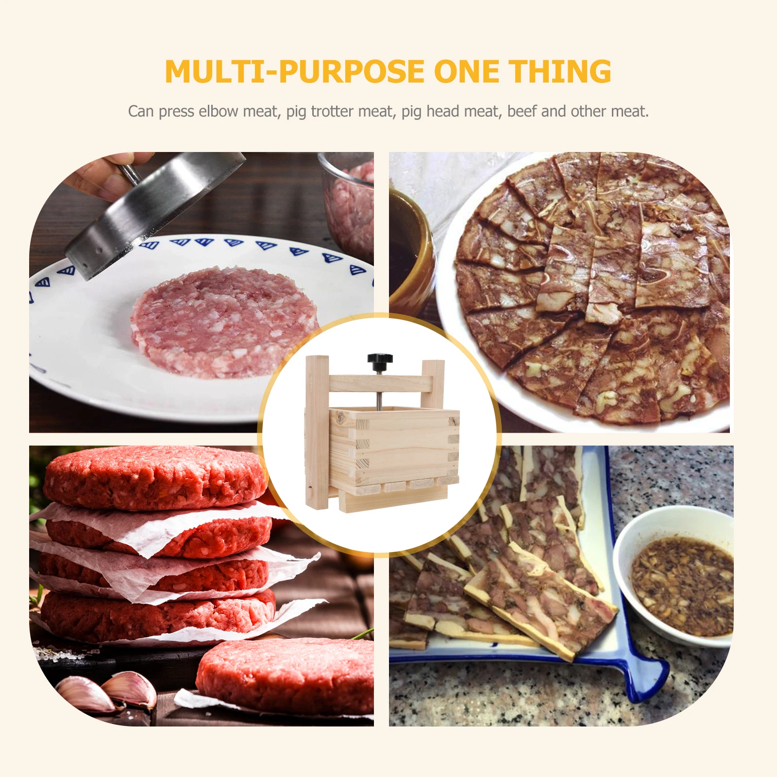 Manual Press Meat Mold Wooden Meat Cake Maker Easy Clean Durable Practical Homemade Kitchen Gadget Tofu Cheese Maker 
Manual Press Meat Mold Wooden Meat Cake Maker Easy Clean Durable Practical Homemade Kitchen Gadget Tofu Cheese Maker