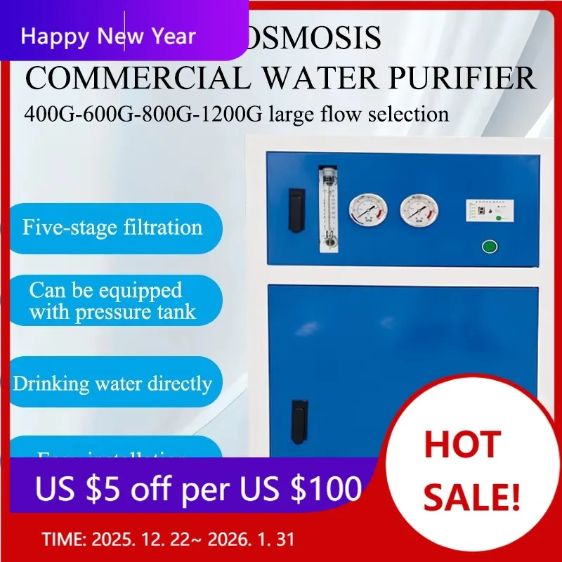 Commercial 64L/H 5-Stage Reverse Osmosis Water Purifier System RO Water Filter Machine for Household Hotel Purposes Treatment
Commercial 64L/H 5-Stage Reverse Osmosis Water Purifier System RO Water Filter Machine for Household Hotel Purposes Treatment