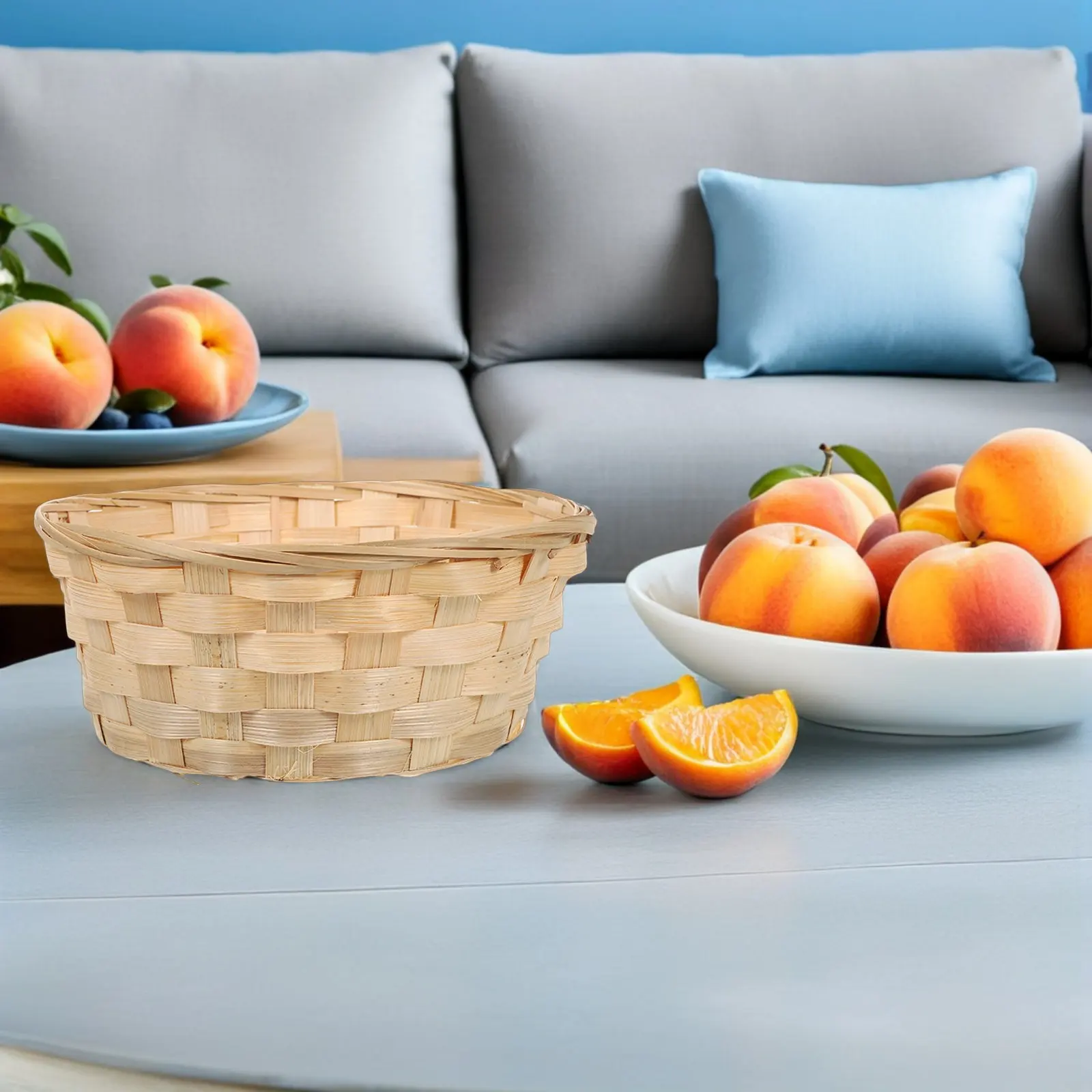 6Pcs Bamboo Woven Fruit Basket Round Tray Organizer Bread Vegetable Snacks Food Storage Basket Kitchen Table Round Fruit Tray
6Pcs Bamboo Woven Fruit Basket Round Tray Organizer Bread Vegetable Snacks Food Storage Basket Kitchen Table Round Fruit Tray
