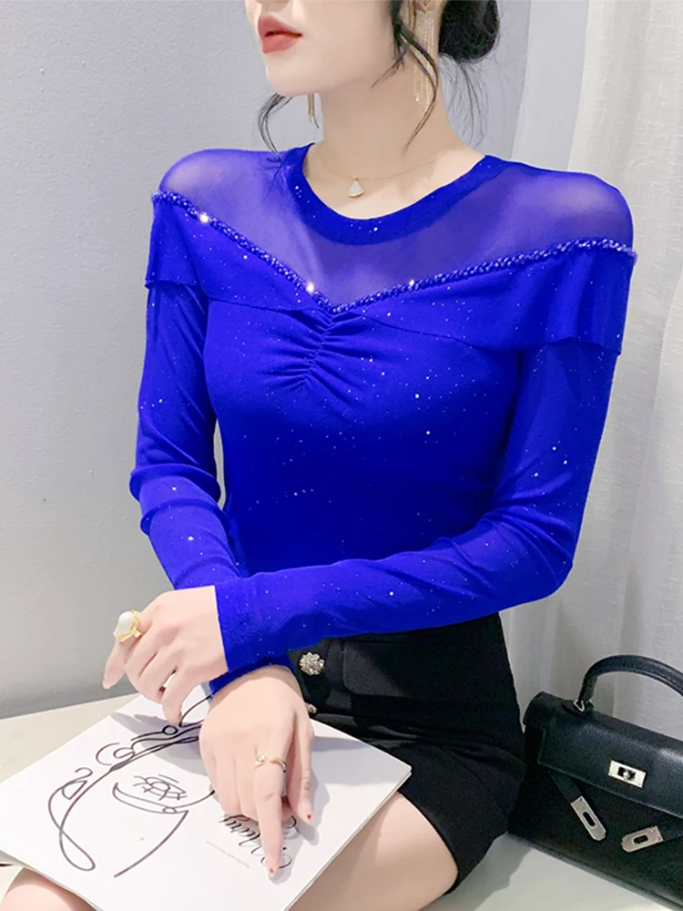 Faionable Anti-Aging Rhinestone T-irt Women's Long Sve Spring Autumn Sexy Me Top Slimming Folded Commute Sle Pure ...
Faionable Anti-Aging Rhinestone T-irt Women's Long Sve Spring Autumn Sexy Me Top Slimming Folded Commute Sle Pure ...