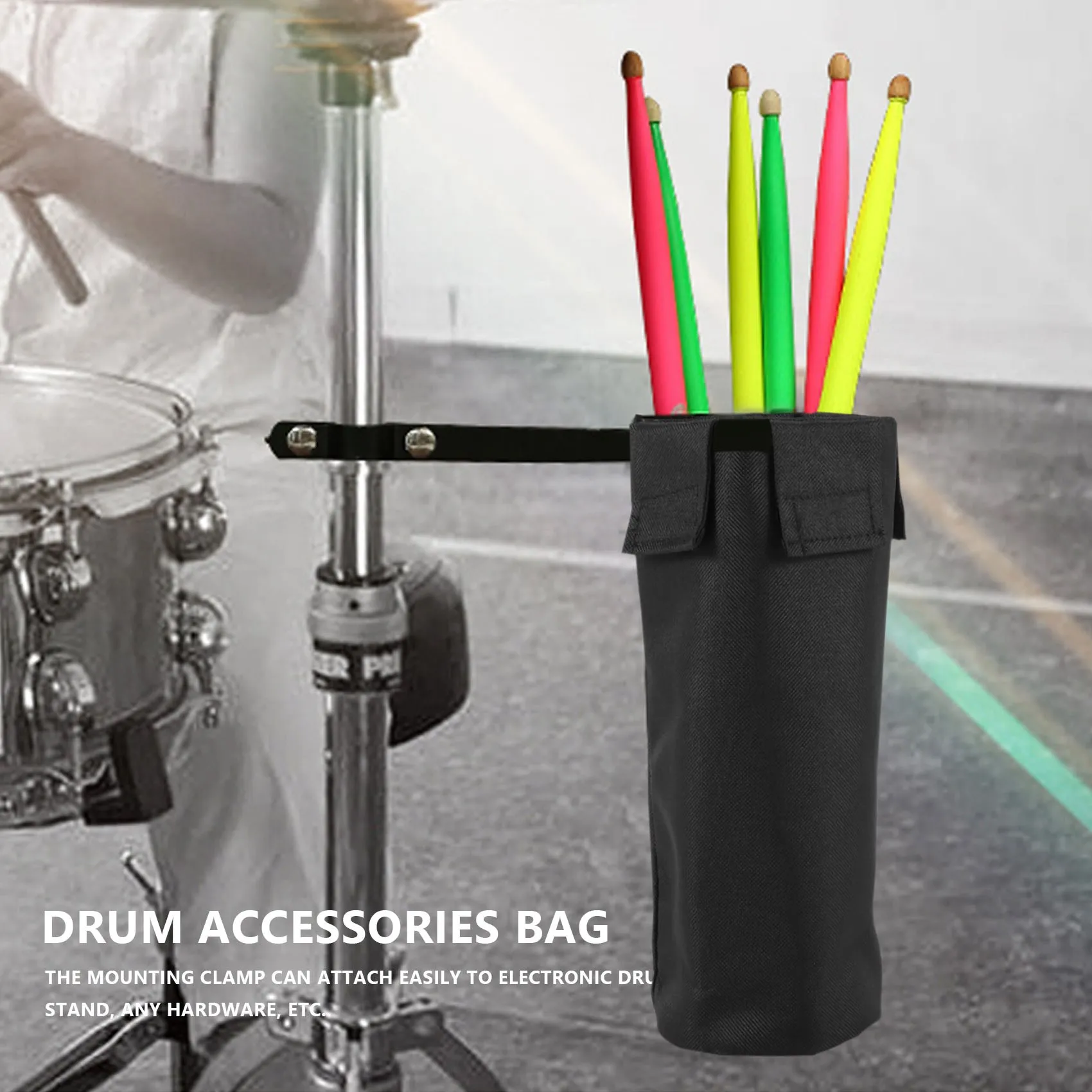 ABST Drum Stick Holder Moisture Proof Drumstick Bag Wear-Resistance Drumsticks Pocket With Mounting Clamp Drum Accessories Tool
ABST Drum Stick Holder Moisture Proof Drumstick Bag Wear-Resistance Drumsticks Pocket With Mounting Clamp Drum Accessories Tool