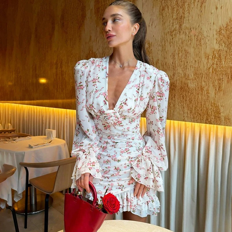 Ticketsx Fashion Floral Print Mini Dress V-Neck Contrast Pleated Patchwork Women's Dresses Elegant Summer Street Vacation Dress
Ticketsx Fashion Floral Print Mini Dress V-Neck Contrast Pleated Patchwork Women's Dresses Elegant Summer Street Vacation Dress