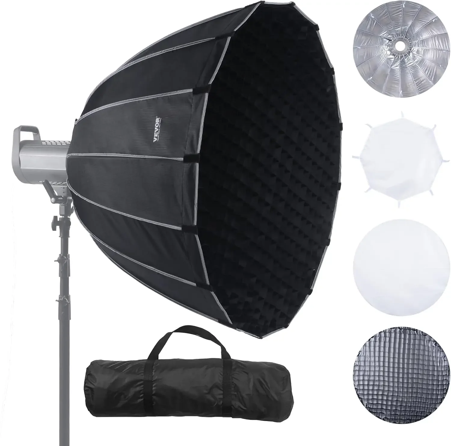 Parabolic Softbox, 33 in / 850 mm, Quick Release and Quick Fold, Lightweight and Portable, Universal Bowens Mount
Parabolic Softbox, 33 in / 850 mm, Quick Release and Quick Fold, Lightweight and Portable, Universal Bowens Mount