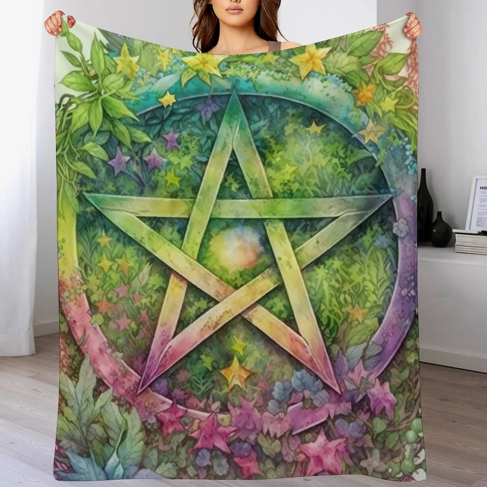 Pentacle - Botanical Flower Garden Wiccan Pagan Pentagram Throw Blanket Designers sofa bed Luxury Designer Single Blankets
Pentacle - Botanical Flower Garden Wiccan Pagan Pentagram Throw Blanket Designers sofa bed Luxury Designer Single Blankets