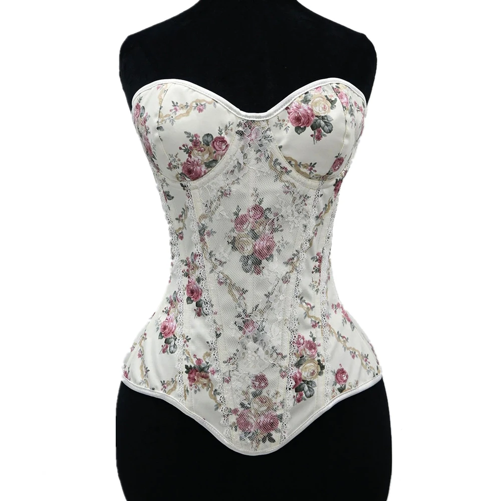 Women Overbust Corset Tops Sexy With Bra Cup Floral Printed Bustiers Body Shaper Lace Up Lingerie Strapless Boned Bodice
Women Overbust Corset Tops Sexy With Bra Cup Floral Printed Bustiers Body Shaper Lace Up Lingerie Strapless Boned Bodice