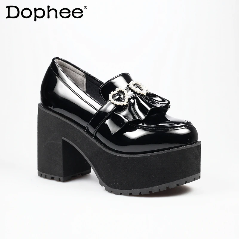 2024 Spring and Autumn New Japanese Daily Sweet JK Black High Heels Women All-Match Pearl Rhinestone Platform Heels Lady Shoes
2024 Spring and Autumn New Japanese Daily Sweet JK Black High Heels Women All-Match Pearl Rhinestone Platform Heels Lady Shoes