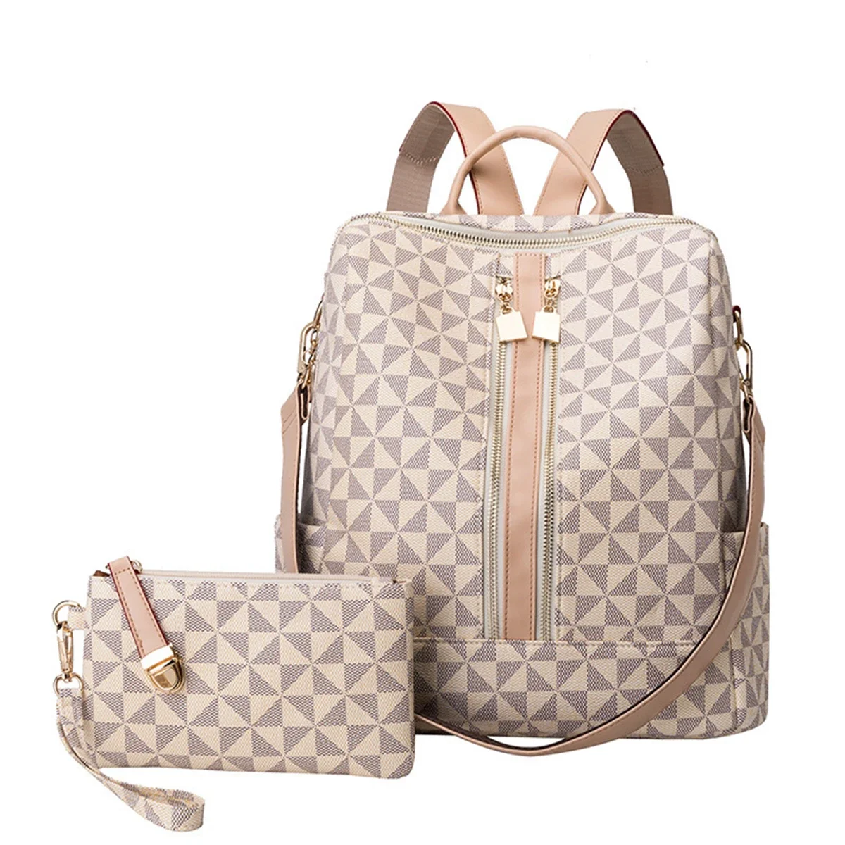 Geometric Pattern Backpack & Wallet Set, 2025 Summer Large Capacity Vintage Multifunctional Backpack Set for Work & School
Geometric Pattern Backpack & Wallet Set, 2025 Summer Large Capacity Vintage Multifunctional Backpack Set for Work & School