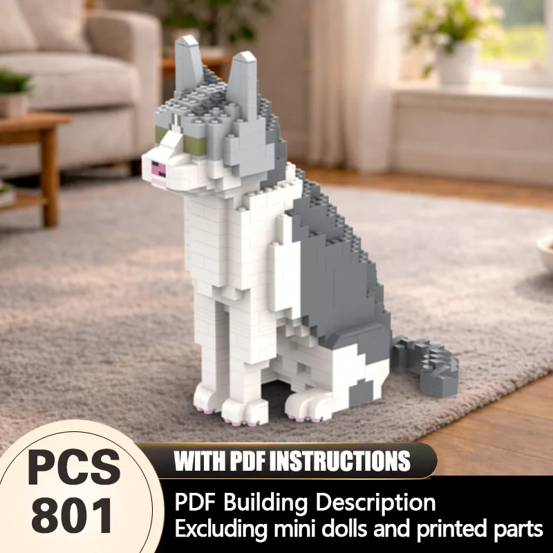 Creators Animal Series Model MOC Building Bricks Gray & White Bicolor Cat Modular Technology Gifts Holiday Assemble Children Toy
Creators Animal Series Model MOC Building Bricks Gray & White Bicolor Cat Modular Technology Gifts Holiday Assemble Children Toy