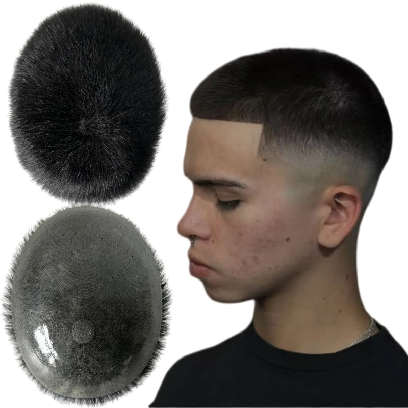Indian Virgin Human Hair Replacement Buzz Cut #1 Black Color 0.06mm V Loop Toupee for Men
Indian Virgin Human Hair Replacement Buzz Cut #1 Black Color 0.06mm V Loop Toupee for Men
