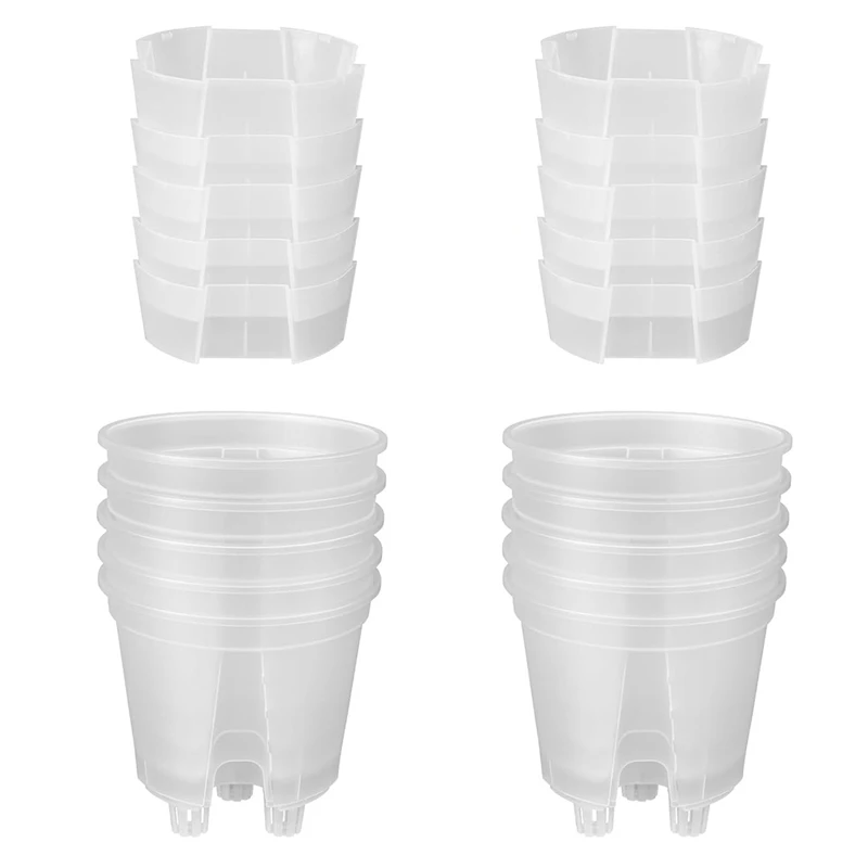 6 Inch Transparent Plastic Garden Pots Self Watering Planters, 10 Pack Plastic Nursery Plant Pots With Deep Reservior
6 Inch Transparent Plastic Garden Pots Self Watering Planters, 10 Pack Plastic Nursery Plant Pots With Deep Reservior