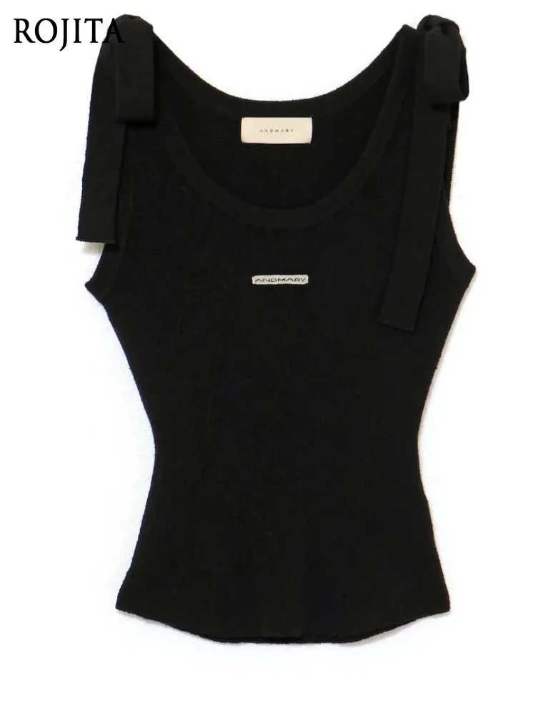 Japanese Bow Strap Waist Slim Fit Spice Girl Vest Suspender Top Thin Round Neck Solid Color Commuter Knitted Tank Top Women
Japanese Bow Strap Waist Slim Fit Spice Girl Vest Suspender Top Thin Round Neck Solid Color Commuter Knitted Tank Top Women