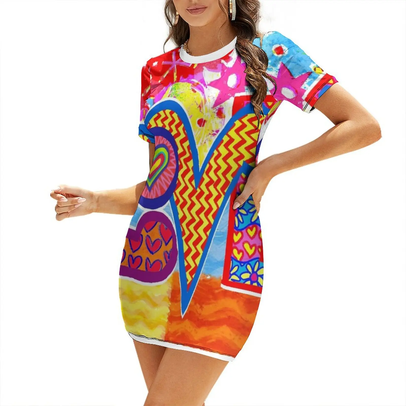 LOVE 2 Short-Sleeved Dress dresses for woman 2025 dress party night beach outfits for women Dress
LOVE 2 Short-Sleeved Dress dresses for woman 2025 dress party night beach outfits for women Dress