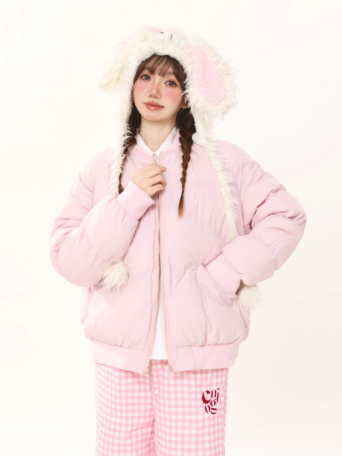 ENJOG Sweet Cool Emed Pink down Jaet Women's Loose Thiened Winter Warm Cotton Coat Stand Collar Regular Length
ENJOG Sweet Cool Emed Pink down Jaet Women's Loose Thiened Winter Warm Cotton Coat Stand Collar Regular Length