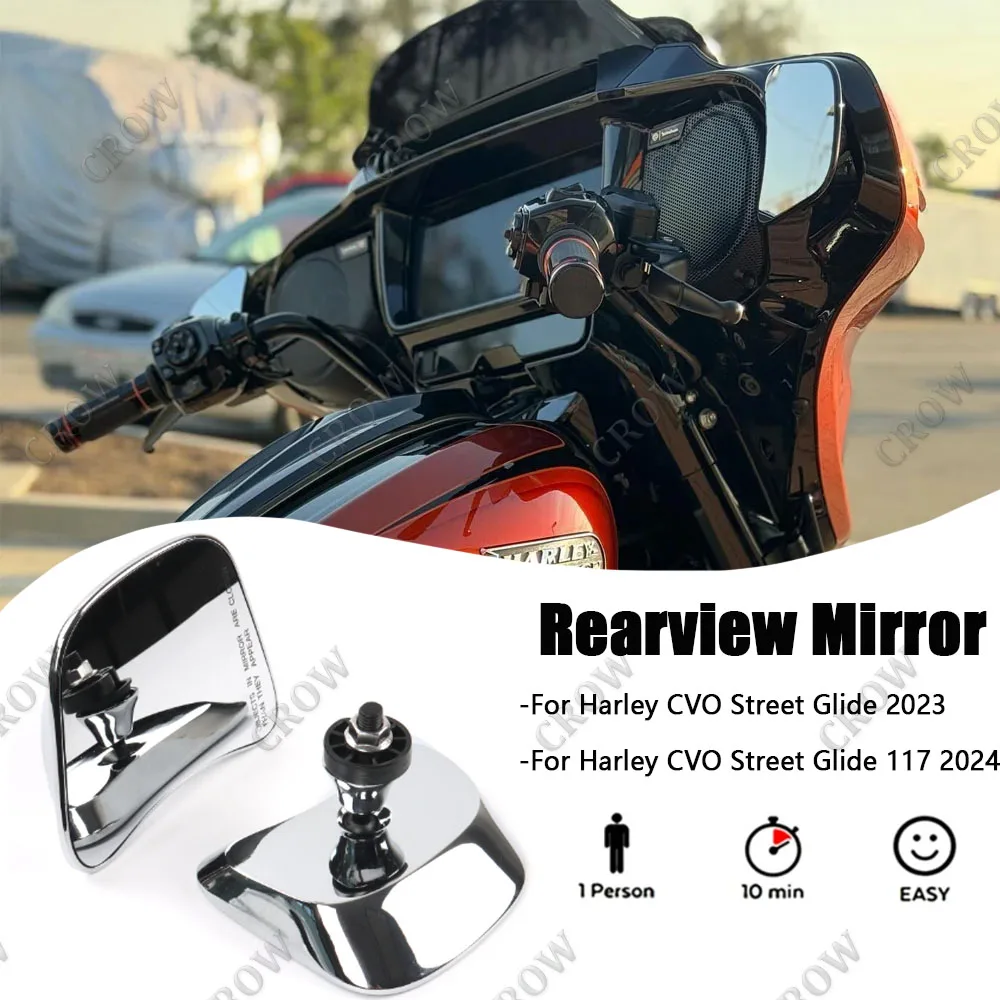 New Motorcycle Accessories Adjustable Chrome Glass Rearview Mirror For Harley CVO Street Glide CVO Street Glide 117 2023 2024
New Motorcycle Accessories Adjustable Chrome Glass Rearview Mirror For Harley CVO Street Glide CVO Street Glide 117 2023 2024