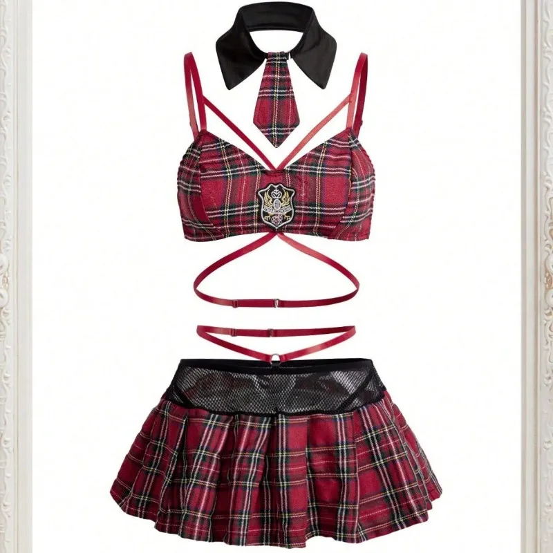 Scottish Plaid School Uniform Lingerie Set with Tie-Up Mini Skirt
Scottish Plaid School Uniform Lingerie Set with Tie-Up Mini Skirt
