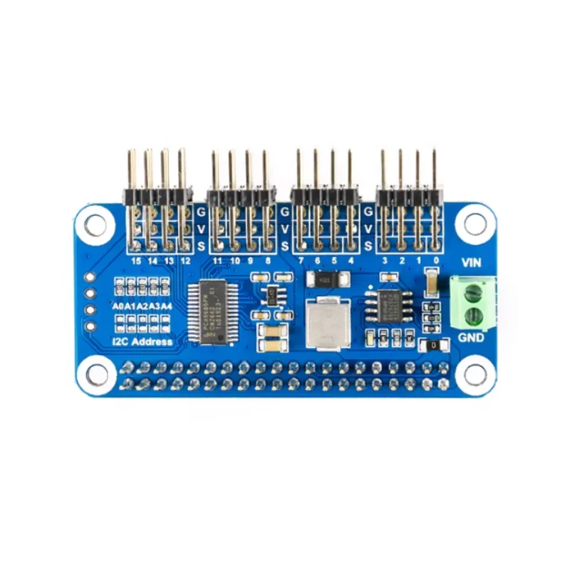 1pcs Raspberry Pi 4B/3B/Zero W 16-channel servo driver board PWM drive module I2C interface right-angle pin version