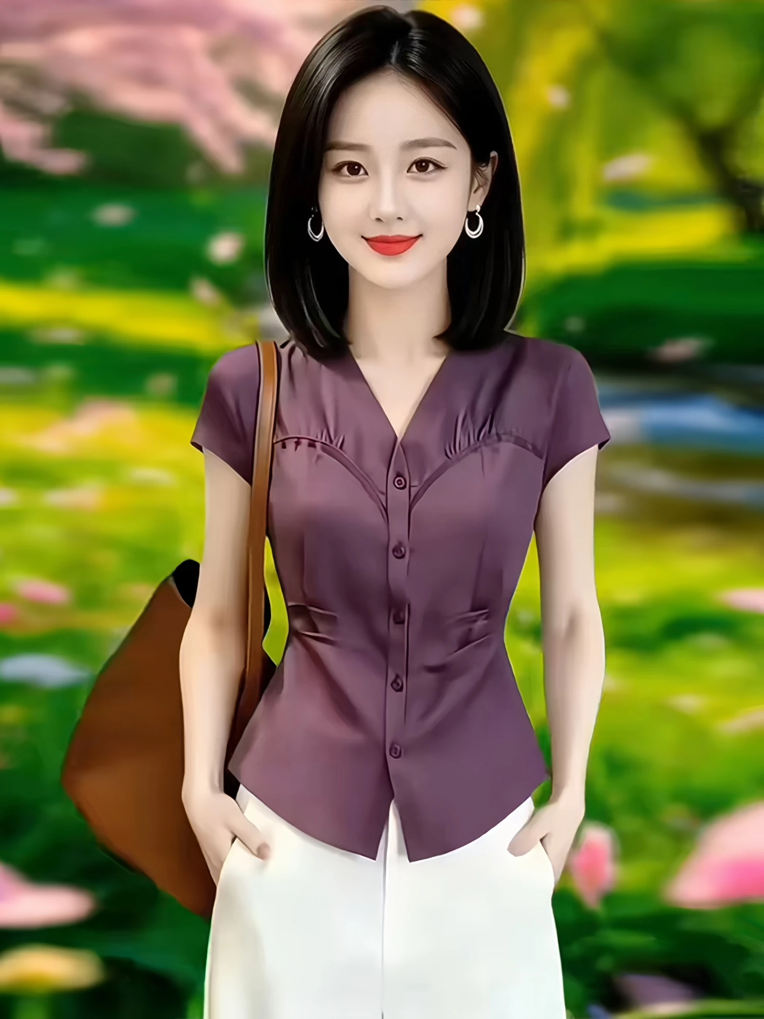 Elegant Purple Shoulder-Drop Shirt Women's Summer New Splice Design Waist-Cinching Slimming Small Shirt Casual Loose Fit
Elegant Purple Shoulder-Drop Shirt Women's Summer New Splice Design Waist-Cinching Slimming Small Shirt Casual Loose Fit