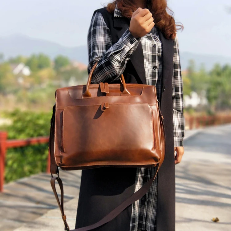 Retro Leather Women Handbags Business Female 14 Inch Laptop Briefcase Computer Bag Multi-layered Fashion Shoulder Messenger Bags
Retro Leather Women Handbags Business Female 14 Inch Laptop Briefcase Computer Bag Multi-layered Fashion Shoulder Messenger Bags